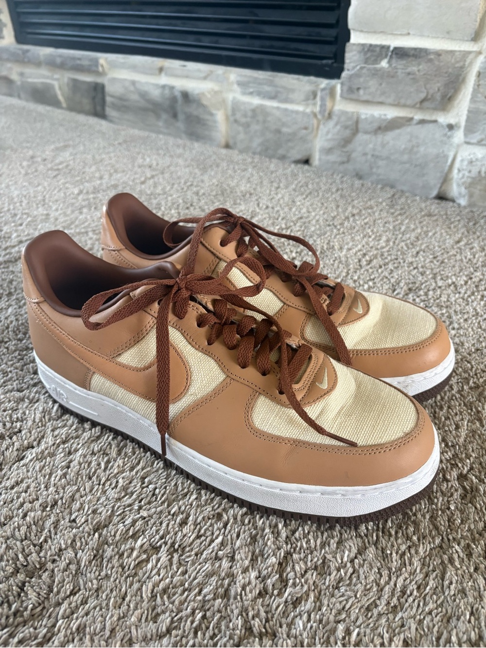 Air Force Sneakers in Tan and Cream
